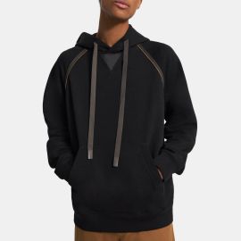 Black Cotton Terry Hoodie Project at Theory