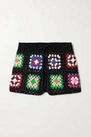 Black Crocheted shorts MONSE NET-A-PORTER at Net a Porter