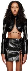 Black Cropped Blazer by Aleksandre Akhalkatsishvili on Sale at Ssense