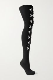 Black Crystal and faux pearl-embellished socks SIMONE ROCHA NET-A-PORTER at Net a Porter