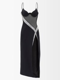 Black Crystal-embellished side-slit dress  David Koma  FASHION US at Matches