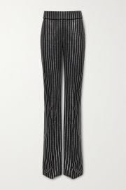 Black Crystal-embellished wool wide-leg pants  ALEXANDRE VAUTHIER  NET-A-PORTER at Net a Porter