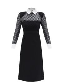 Black Detachable-collar GG-logo jacquard tulle dress  Gucci  FASHION US at Matches