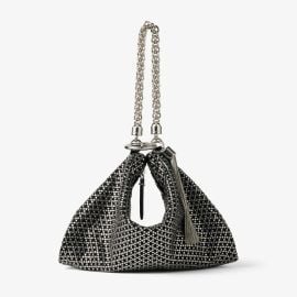 Black Diamond Motif Crystal Hotfix on Suede Clutch Bag Callie Pre Fall 18 JIMMY CHOO at Jimmy Choo