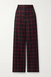 Black Dylan checked twill wide-leg pants ALICE OLIVIA NET-A-PORTER at Net a Porter