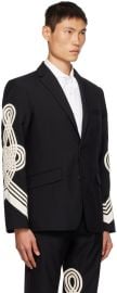 Black Embroidered Blazer by Stefan Cooke on Sale at ssense