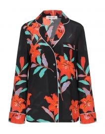 Black Floral Pajama Shirt by Diane von Furstenberg  at Yoox