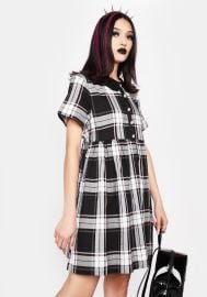 Black Friday Plaid Babydoll Dress - Multi Dolls Kill at Dolls Kill