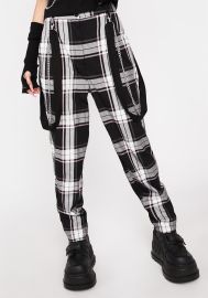 Black Friday Plaid Suspender Pants - Multi Dolls Kill at Dolls Kill