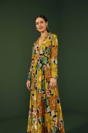 Black Garden Long Sleeve Maxi Dress FARM Rio at Farm Rio