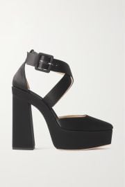 Black Gian 140 satin platform pumps JIMMY CHOO NET-A-PORTER at Net a Porter