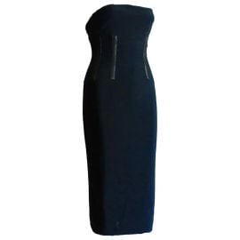 Black Gucci by Tom Ford 2001 Boned Leather Corset Bodycon Evening Dress 38 at 1st Dibs
