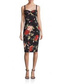 Black Halo - Floral Spaghetti Strap Sheath Dress at Saks Fifth Avenue