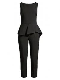 Black Halo - Kasia Peplum Cropped Jumpsuit at Saks Fifth Avenue