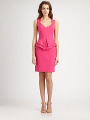 Black Halo - Valentina Peplum Scuba Dress at Saks Fifth Avenue