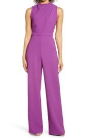 Black Halo Corrine Draped Bodice Wide Leg Jumpsuit at Nordstrom