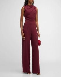 Black Halo Corrine High-Neck Sleeveless Jumpsuit at Neiman Marcus