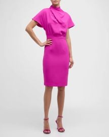 Black Halo Estella Jumpsuit in Vibrant Pink at Neiman Marcus