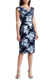 Black Halo Jackie Asymmetric Cap Sleeve Sheath Dress at Nordstrom