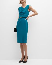 Black Halo Jackie O Belted Sheath Dress at Neiman Marcus