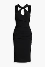 Black Halo Landry twist front ruched crepe dress at The Outnet