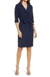 Black Halo Lucinda Faux Wrap Coat Dress at Nordstrom