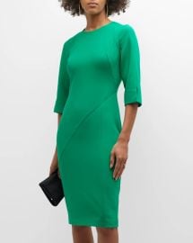 Black Halo Maui 3 4 Sleeve Sheath Dress at Neiman Marcus