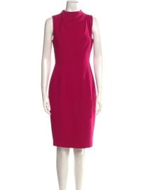 Black Halo Mock Neck Knee-Length Dress - Pink Dresses Clothing - WBH37119 The RealReal at The Real Real