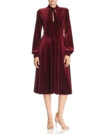 Black Halo Ruby Tie-Neck Velvet Dress Women - Bloomingdale s at Bloomingdales