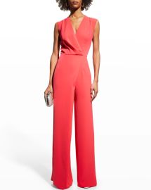 Black Halo Silvana Sleeveless Wide-Leg Jumpsuit at Neiman Marcus