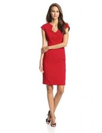 Black Halo Womenand39s Cap-Sleeve Stefan Sheath Dress at Amazon