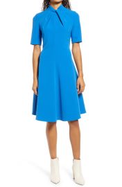 Black Halo Zana Twist Neck A-Line Dress at Nordstrom