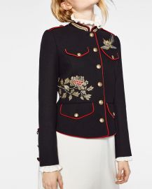 Black Jacket with Embroidery by Zara at Zara