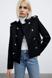 Black Jacket with Metal Buttons at Zara