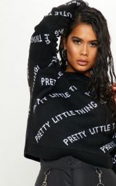 Black Knitted Jumper by Pretty Little Thing at Pretty Little Thing