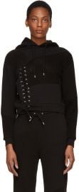 Black Lace Patched Hoodie by Alexander McQueen at SSense