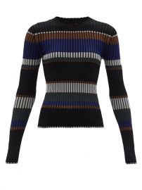 Black Lam-stripe ribbed sweater  Proenza Schouler  FASHION US at Matches