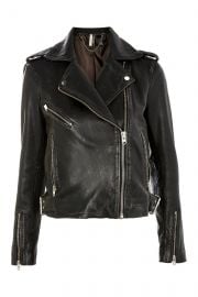 Black Leather Biker Jacket at Topshop