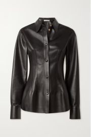 Black Leather shirt CHLO NET-A-PORTER at Net a Porter