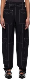 Black Light Slub Pocket Trousers at ssense