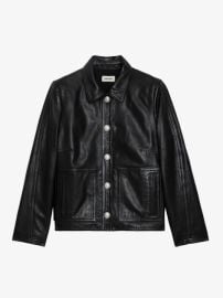 Black Litchi Leather Jacket Women ZadigampVoltaire at Zadig & Voltaire