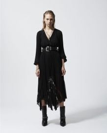 Black Long Flowing Dress with Lace Detail by The Kooples at The Kooples