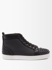 Black Lou Spikes leather high-top trainers Christian Louboutin FASHION US at Matches