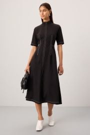 Black Mock Neck Midi Dress by Rosetta Getty Collective Rent the Runway at Rent the Runway