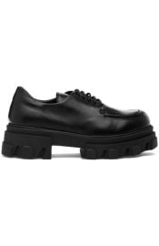 Black Monolith Patent Leather Lace-up Shoes PRADA at Prada
