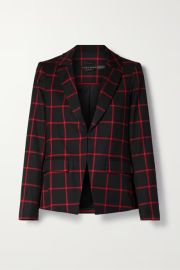 Black Mya checked twill blazer ALICE OLIVIA NET-A-PORTER at Net a Porter