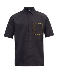 Black Patch-pocket cotton shirt  Fendi  FASHION AU at Matches