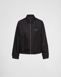 Black Re-nylon Blouson Jacket PRADA at Prada