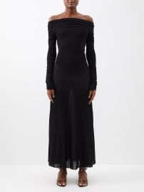 Black Rebecca pleated off-the-shoulder jersey dress Khaite MATCHES UK at Matches