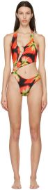 Black Red Sex Wax One-Piece by Louisa Ballou on Sale at ssense